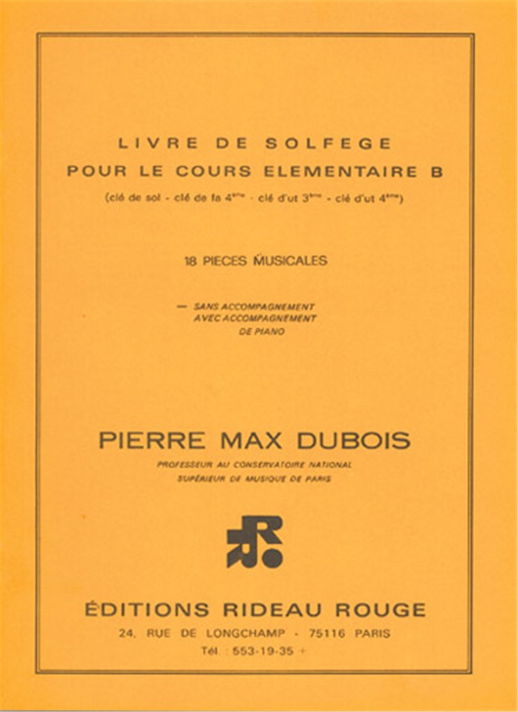 Livre de Solfège : Cours élémentaire B